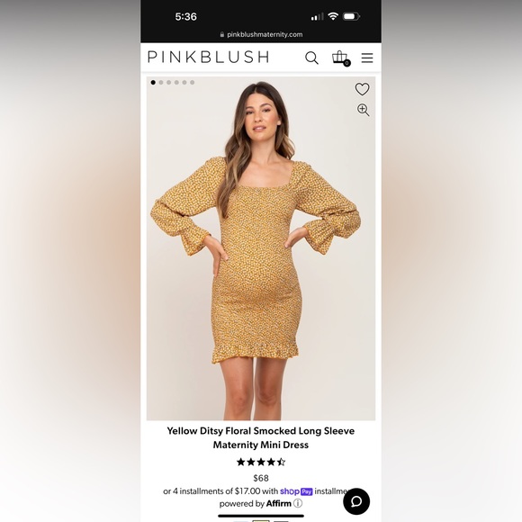 yellow and pink maternity dress Hallie Maternity Dress Saffron